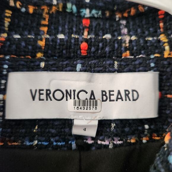 VERONICA BEARD Tweed Rumer Dickey Double-Breasted Blazer Jacket 4 Quiet Luxury - Picture 4 of 10